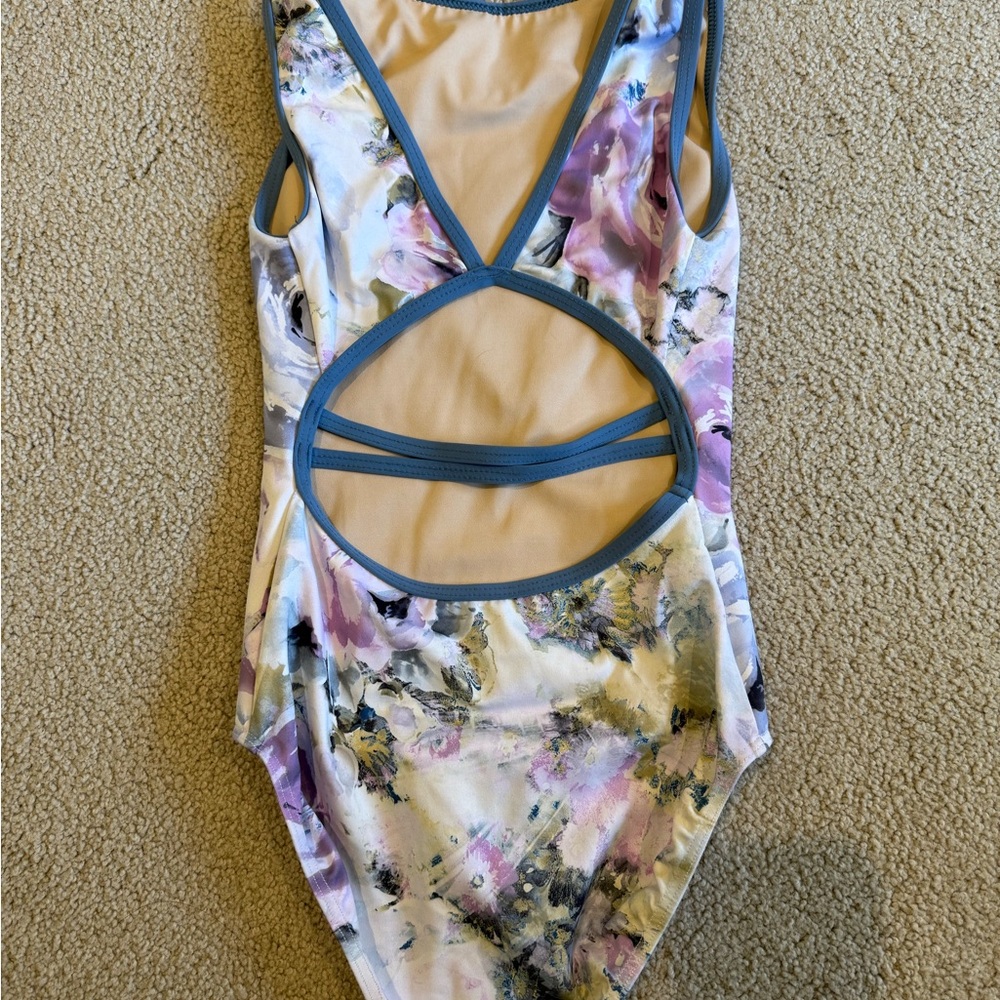 Eleve Floral Cutout Leotard